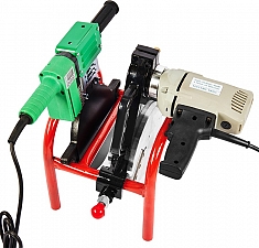 Нагреватель и торцеватель в боксе механического стыкового сварочного аппарата для пнд труб Gas Fusion Red-160R2